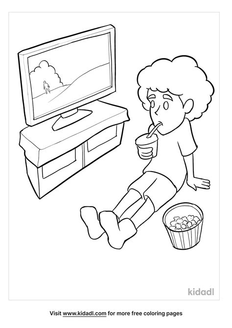 Free Watching A Movie Coloring Page Coloring Page Printables Kidadl