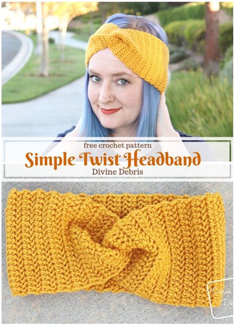 Simple Twist Headband Free Crochet Pattern By Divine Debris Crochet