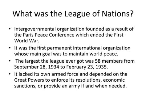 Ppt The League Of Nations Powerpoint Presentation Free Download Id