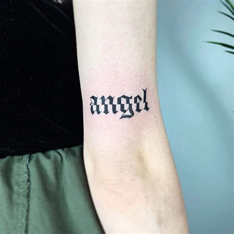 Update 79 Angel Lettering Tattoo Best Incdgdbentre