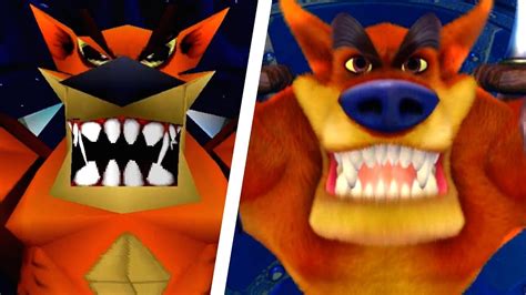 Crash Bandicoot N Sane Trilogy All Bosses Comparison Ps4 Vs