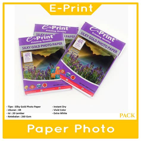 Jual Eprint Kertas Foto R A Gsm Silky Gold Photo Paper Glossy Pack Shopee Indonesia