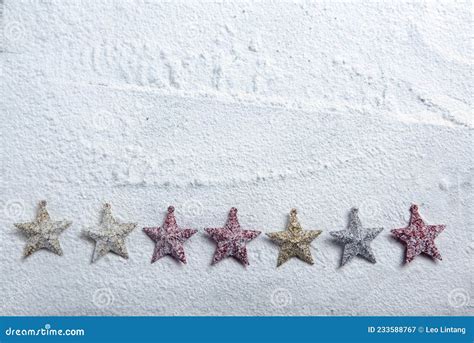 Colorful Christmas Star On The Snow Stock Image Image Of Abstract