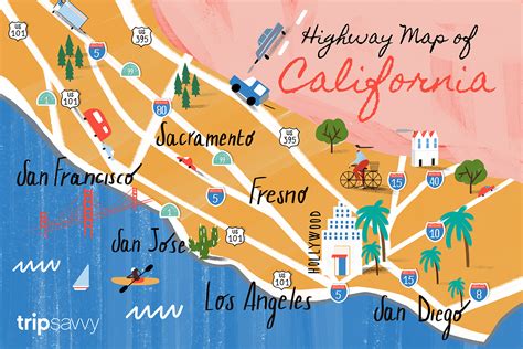 California Road Map Highways And Major Routes