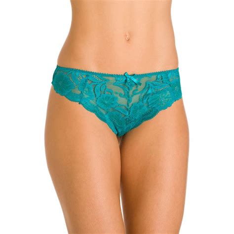 New Womens Camille Lingerie Green Lace Mesh Womens Underwear Thongs