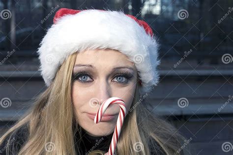 Girl With Candy Cane Stock Photo Image Of Holding Sugar 22467656