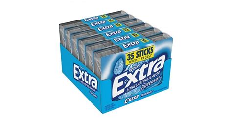 extra gum peppermint sugarfree chewing gum mega pack 35