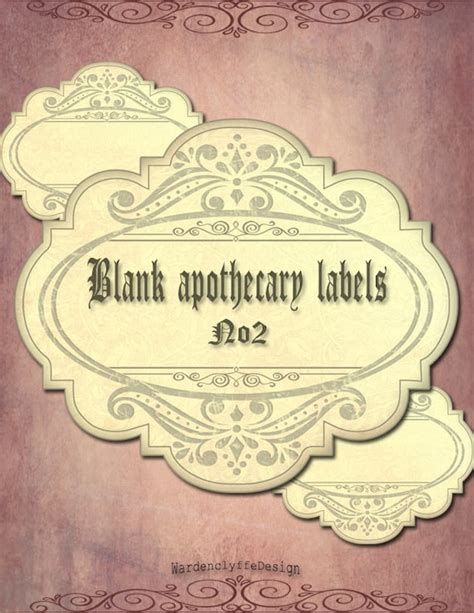 15 Printable Blank Vintage Apothecary Labels Set Editable 15