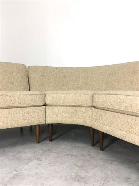 Vintage Mid Century Modern Curved Tweed Sectional By 20cmodern Mid