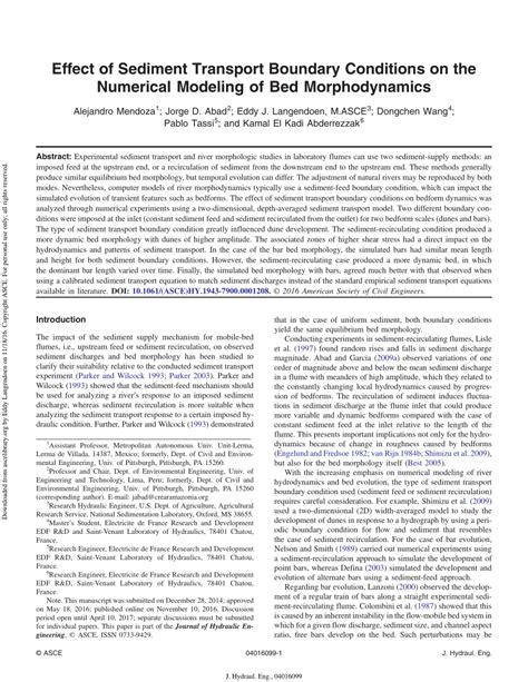 Pdf Effect Of Sediment Transport Boundary Conditions On The Numerical