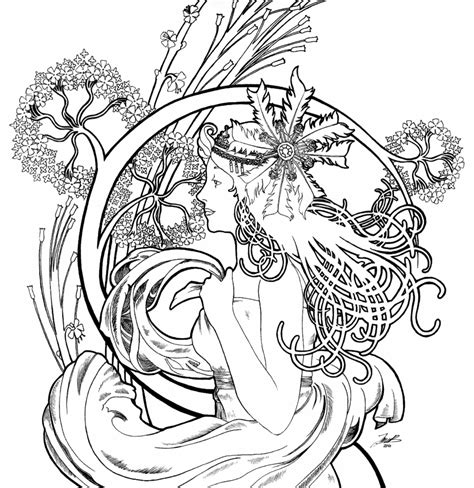 Art Nouveau Coloring Pages For Adults Coloring Pages