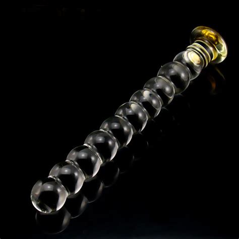 Crystal Glass Dildos Anal Beads Butt Plug With 10 Beads Anal Toys For