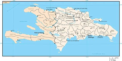 Haiti And Dominican Republic Map With Admin Areas In Adobe Illustrator