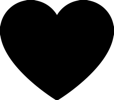 Download Solid Black Heart Clip Art At Clker Heart Black And White