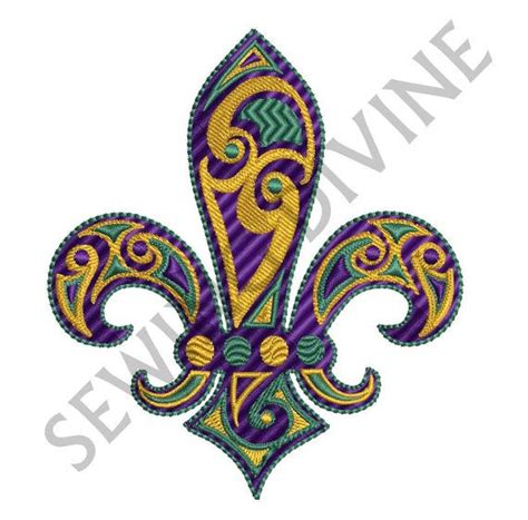 A Purple And Yellow Fleur De Lis Design