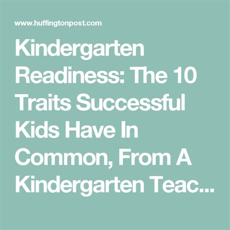 The 10 Traits Successful Kids Have In Common From A Kindergarten