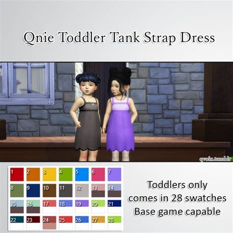 Qnie Toddler Tank Strap Dress At Qvoix Escaping Reality Sims 4 Updates