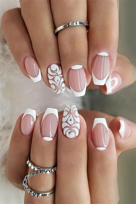Stylish White Nail Designs Bridal Ideas White Tip Nail Designs