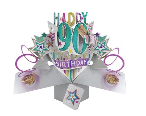 Happy 90th Birthday Pop Up Card Pop166 Tilt Art