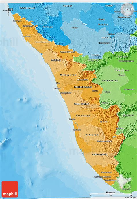 Political Map Of Kerala Map India Kerala State Vector Stock