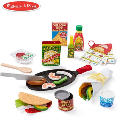 Melissa And Doug Fill And Fold Taco And Tortilla Set Play Food Sliceable