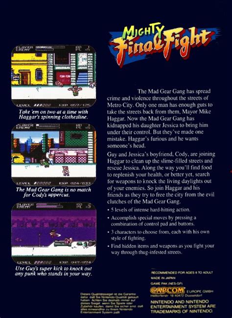 Mighty Final Fight Boxarts For Nintendo Nes The Video Games Museum