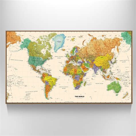 Large World Map Poster Amazon