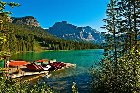 壁紙，湖泊，加拿大，公园，風景攝影，山，emerald Yoho，大自然，下载，照片