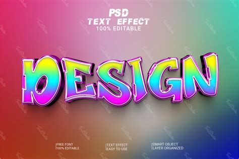 design videogame funny graffiti multicolor 3d text effect free photoshop psd file