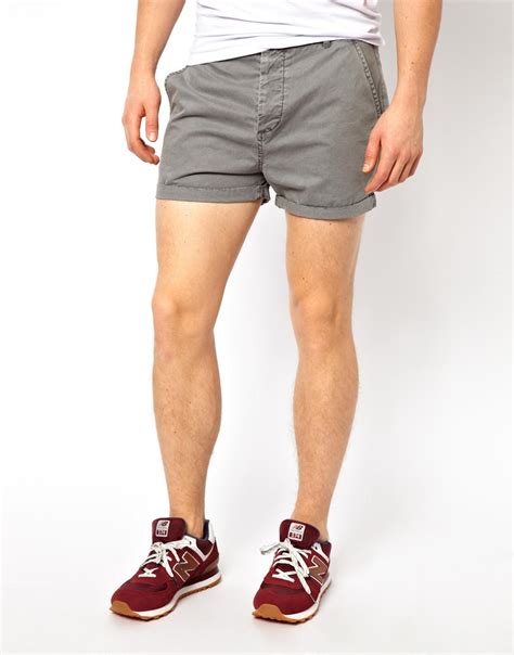 Asos Chino Shorts In Shorter Length In Gray For Men Lyst