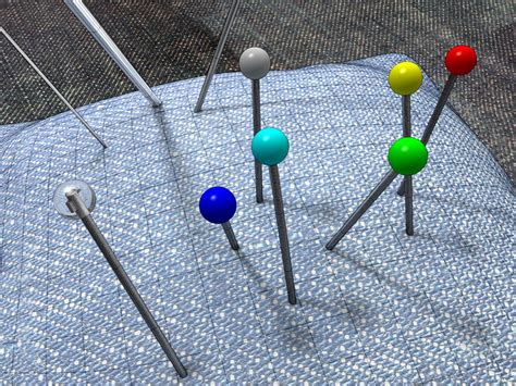 Pin Cushion Needles Pins 3d C4d