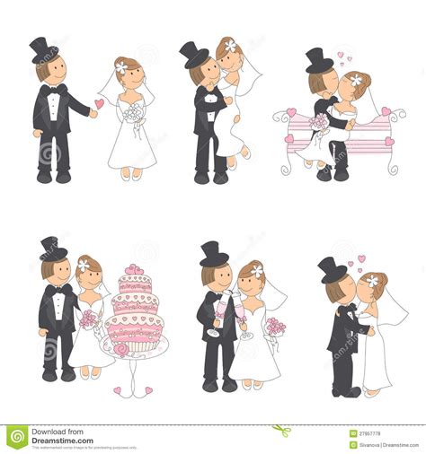 Besides, additional text and stickers are available. Set Of Wedding Illustration Royalty Free Stock Photos - Image: 27957778