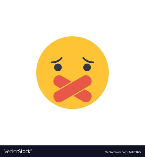 Muted Emoji Censored Freedom Speech Icon Vector Image