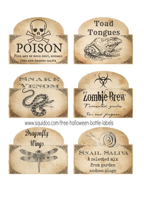 Printable Potion Bottle Labels
