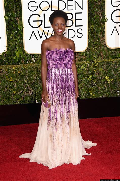 Lupita Nyongos 2015 Golden Globes Dress Has Major Flower Power