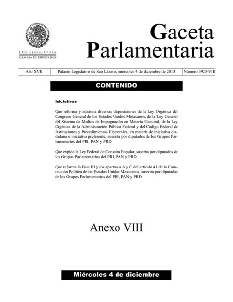 Que Reforma Y Adiciona Diversas Disposiciones De La Ley Org Nica Del Congreso General De Los