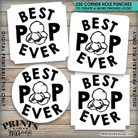Best Pop Ever Popcorn Tags Fathers Day T Cards Etsy