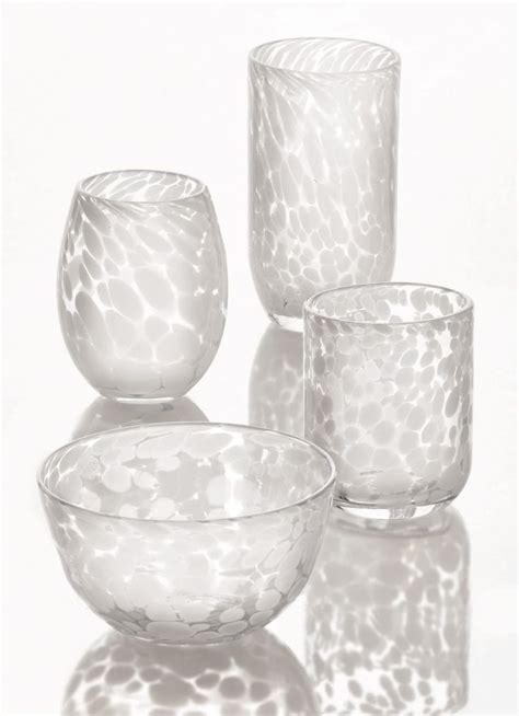 White Confetti Glassware Collection Glassware Collection Glass Art White Confetti
