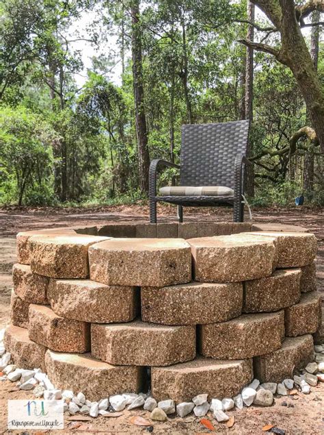 It's best to pick relatively level ground that is far away from the side of your home, trees, and flammable materials. How to Build a Simple Concrete Paver Fire Pit in about One Hour | Paver fire pit, Concrete ...