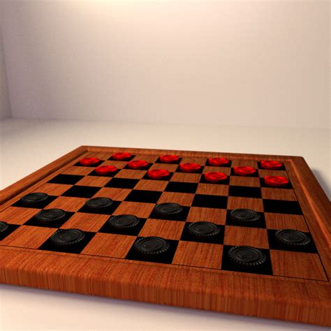 Checkers Board Game 3d Model Blend