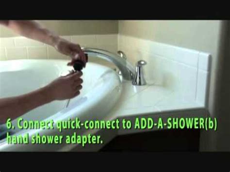 I dont want to go through the whole knocking a hole in the wall and plumbing at the moment. How to ADD-A-SHOWER to your roman tub faucet - YouTube