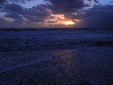 Sea Beach Sunset Waves Dusk Hd Wallpaper Peakpx