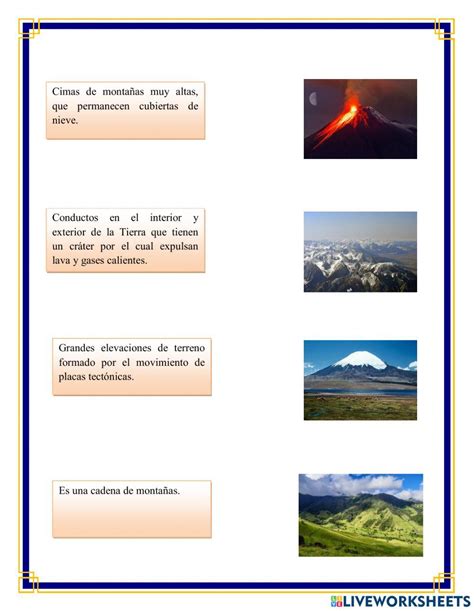 Formas De Relieve Interactive Exercise Live Worksheets