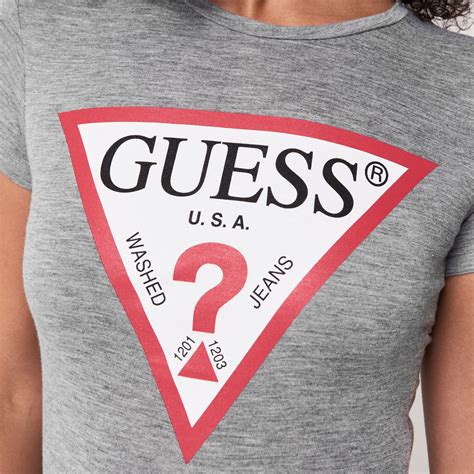 Womens Guess Logo T Shirt Smu Crew Neck Short Sleeve New Ebay
