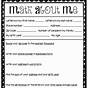 Math All About Me Worksheet