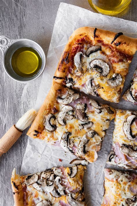 Ham And Mushroom Pizza Mogwai Soup Blog Recipe Mushroom Pizza