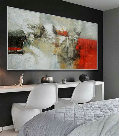 Panoramic Modern Contemporary Neutral Color Framed Wall Art Large