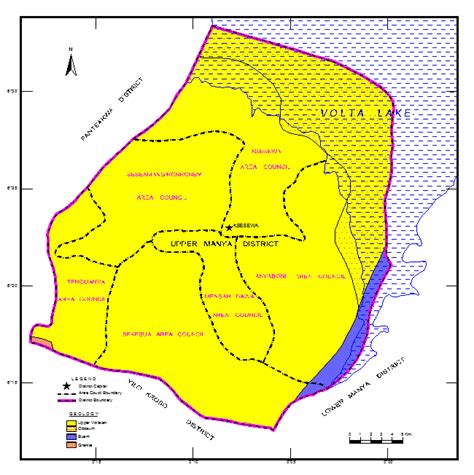 Geological Map Of The Upper Manya Krobo District Download Scientific