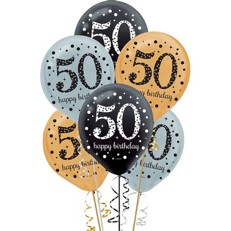 50th Birthday Balloons 15ct Sparkling Celebration Party City