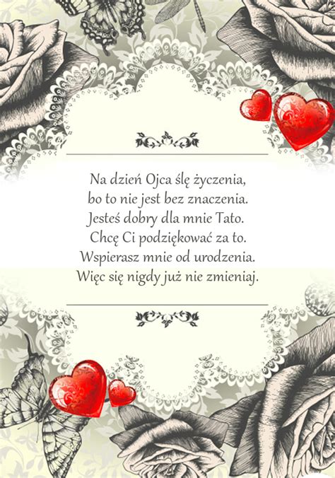 Czarno biała kartka z życzeniami na Dzień Ojca - Życzenia ...